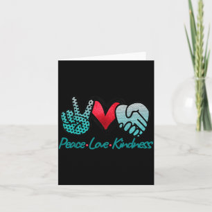 Carte Symboles de paix d'amour de bonté Design sarcelle