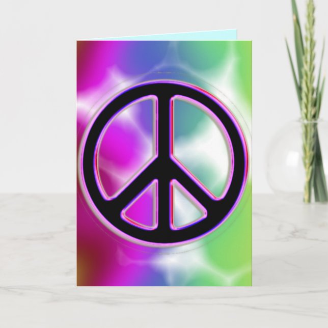 Carte Symboles de paix Tie Dye (Devant)
