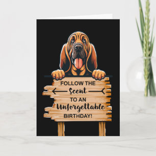 Carte Sympa Anniversaire Chien de Sang Qui Regarde Par-D