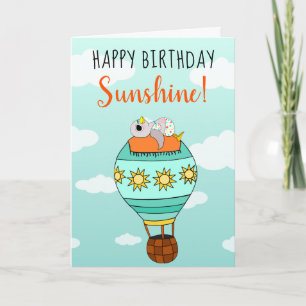 Carte Sympa Anniversaire Sunshine Bird Illustration