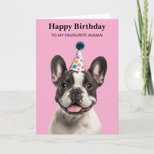 Carte Sympa French Bulldog Custom Anniversaire (Devant)