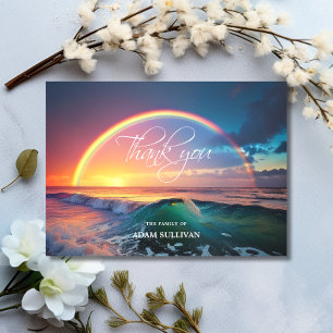 Carte Sympathe MERCI Memorial Rainbow Ocean Water