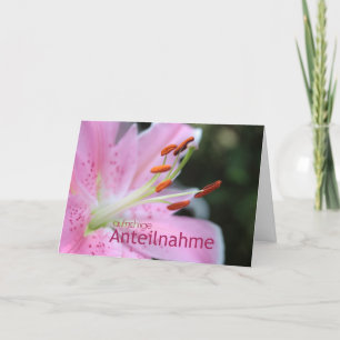Carte Sympathie allemande Lily de tigre rose