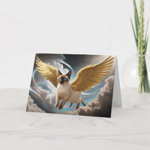 Carte Sympathie Ange Chat Siamois 