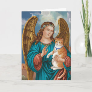 Carte Sympathie Ange et Chat Tigre Orange
