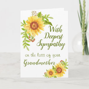 Carte Sympathie Aquarelle Florale Tournesol