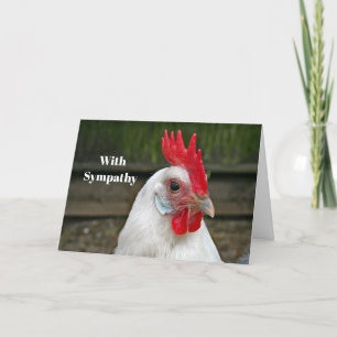 Carte Sympathie avec le coq de la tête blanche de poulet