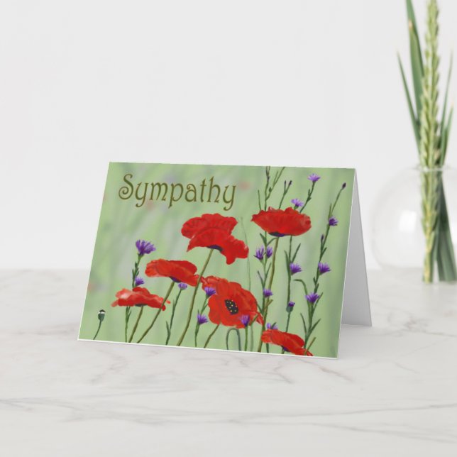 Carte Sympathie avec les pavots (Devant)
