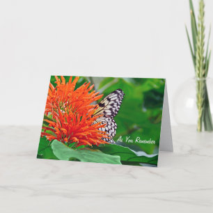 Carte Sympathie avec papillon en fleur de miel