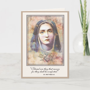 Carte Sympathie catholique condoléances Vierge Marie