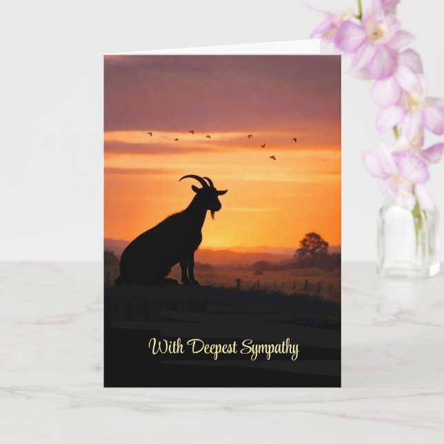 Carte Sympathie chèvre Perte d'animal de compagnie Cadre (Orchidée)