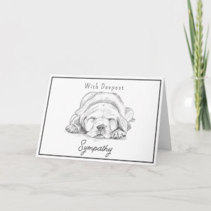Carte Sympathie chien perte animal blanc gris main tiré