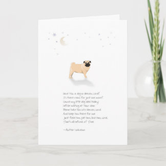 Carte Sympathie d'animal familier de chien de carlin -