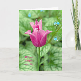 Carte Sympathie de la tulipe rose