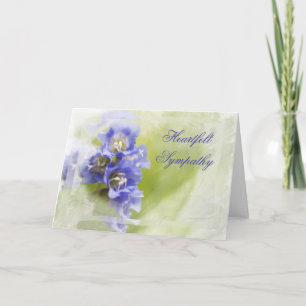 Carte Sympathie des petites fleurs pourpres