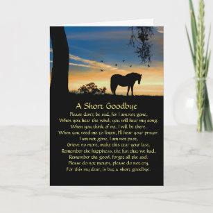 Carte Sympathie du cheval avec le poème spirituel
