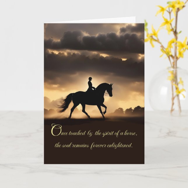 Carte Sympathie du cheval perte du cheval (Fleur jaune)