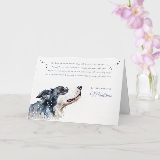 Carte Sympathie du chien Nom personnalisé du chien Sprit (Orchidée)