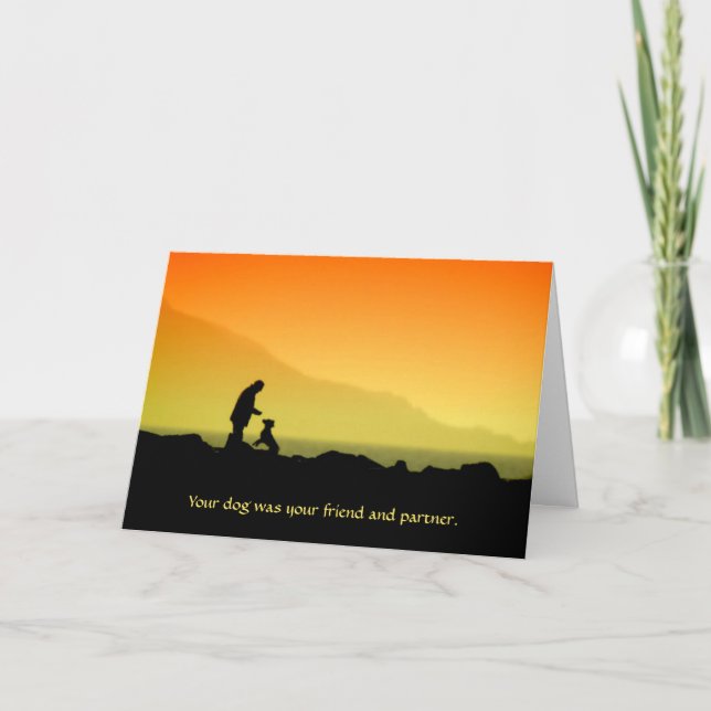 Carte Sympathie du coucher de soleil de chien (Devant)