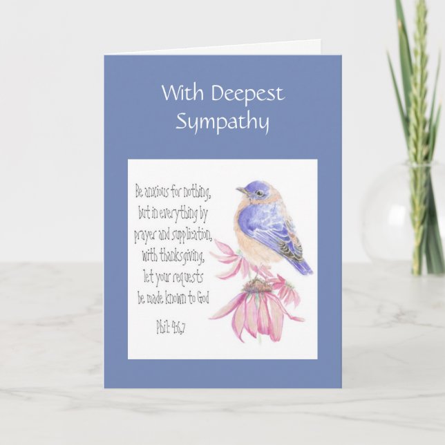 Carte Sympathie Écriture encourageante Bluebird joyeux (Devant)