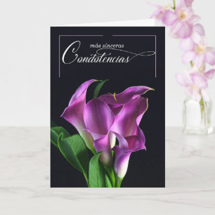 Carte Sympathie espagnole Con Simpatia Lys violets