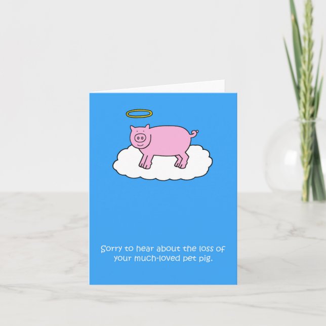 Carte Sympathie face à la perte du cochon d'animal (Devant)