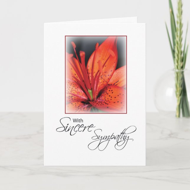Carte Sympathie Fleur Rouge (Devant)