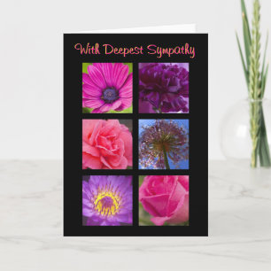 Carte Sympathie - Fleurs violettes roses