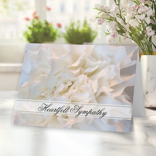 Carte Sympathie florale blanche