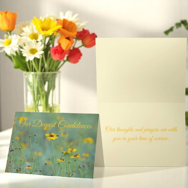 Carte Sympathie Florale Flore paysage de fleurs (front and inside cover template greeting card)