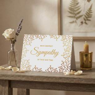 Carte Sympathie florale simple à base d'or