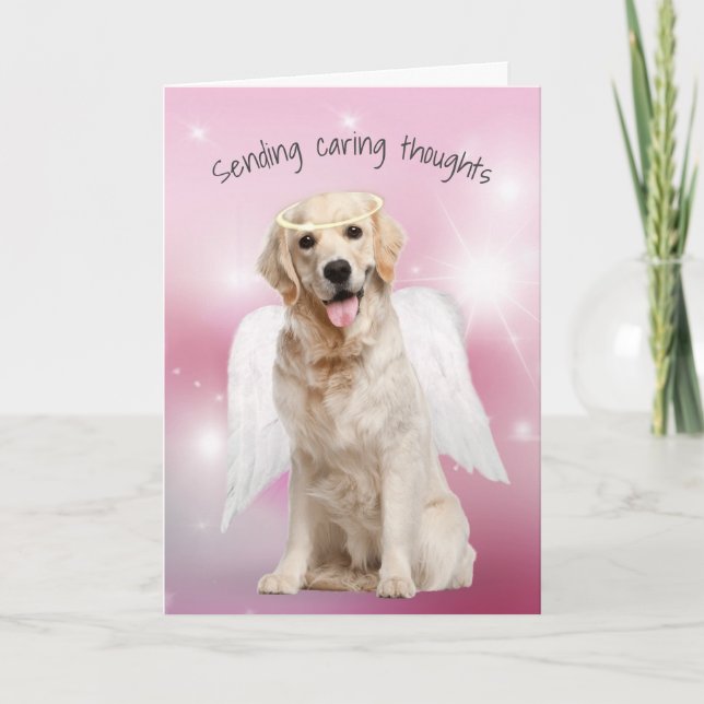 Carte Sympathie Golden Retriever Perte d'animal de compa (Devant)