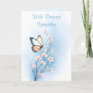 Carte Sympathie la plus profonde Fleur Papillon Aquarell