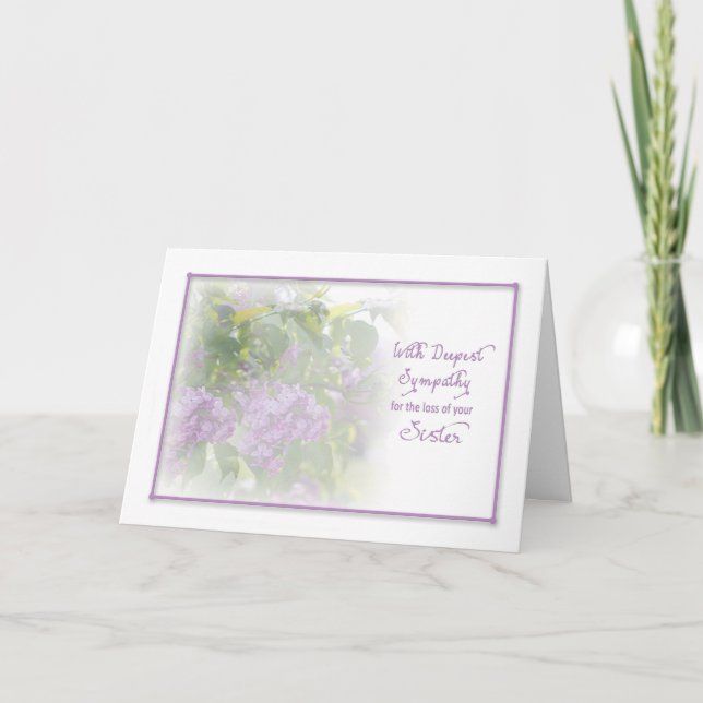 CARTE SYMPATHIE LA PLUS PROFONDE - LILACS - PERTE DE SOE (Devant)