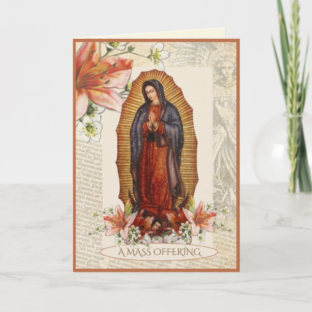 Carte Sympathie Messe Catholique Offrir Guadalupe Mary (Devant)