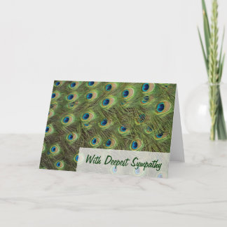 Carte Sympathie Motif des plumes de paon