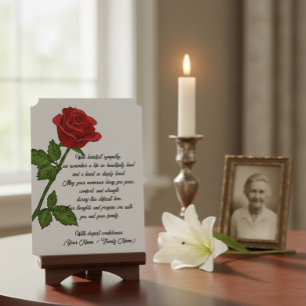 Carte Sympathie personnalisée avec Rose rouge