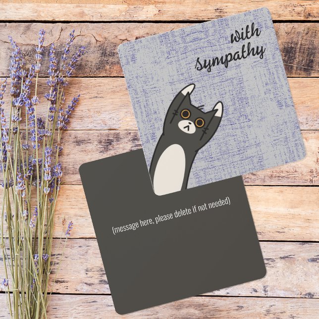 Carte Sympathie personnalisée du chat noir (for your loved one who just lost their family member)