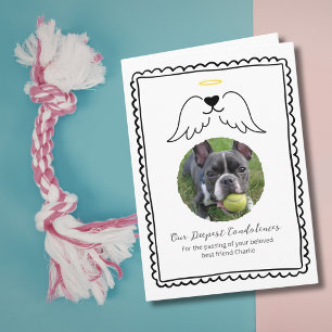 Carte Sympathie Perte d'Animal Familier Ailes d'Ange Chi