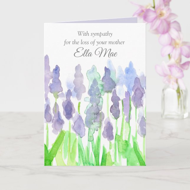 Carte Sympathie Perte De Fleurs Mères Nom Personnalisé (Orchidée)