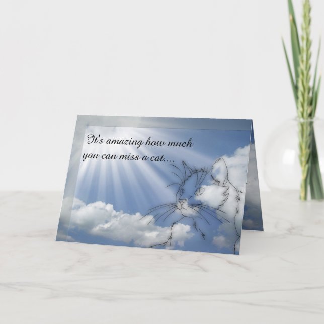 Carte Sympathie pour chat - Désolé pour votre perte (Devant)