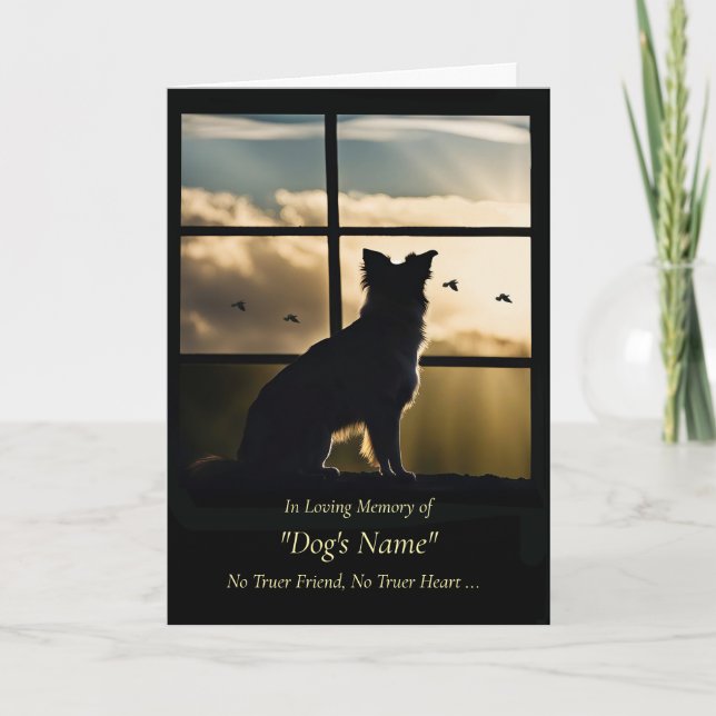 Carte Sympathie pour chien avec oiseaux de coucher de so (Devant)