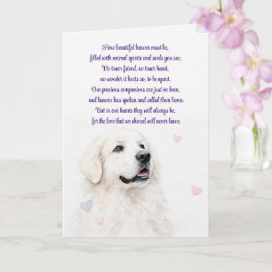 Carte Sympathie pour chien Grands Pyrenees Perte Spiritu