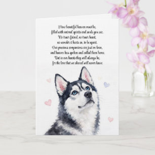 Carte Sympathie pour chien Husky sibérien Poème spiritue