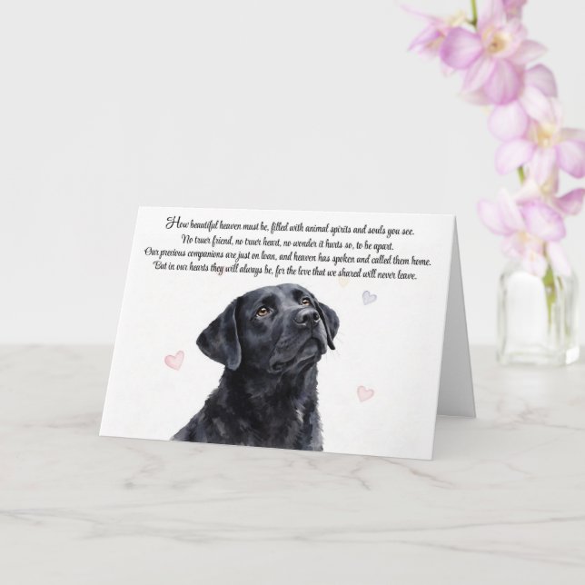 Carte Sympathie pour chien Labrador noir Lab Spriitual (Orchidée)