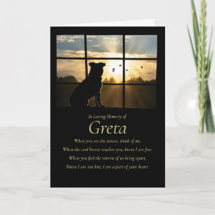 Carte Sympathie pour chien Perte de chien avec silhouett