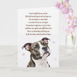 Carte Sympathie pour chien Pitbull Pitty perte Spirituel