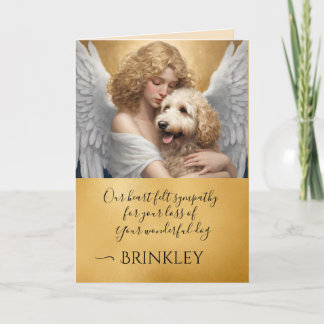 Carte Sympathie pour Goldendoodle Angel Art perdu