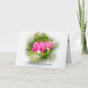 Carte Sympathie pour la fleur de coeur saignante