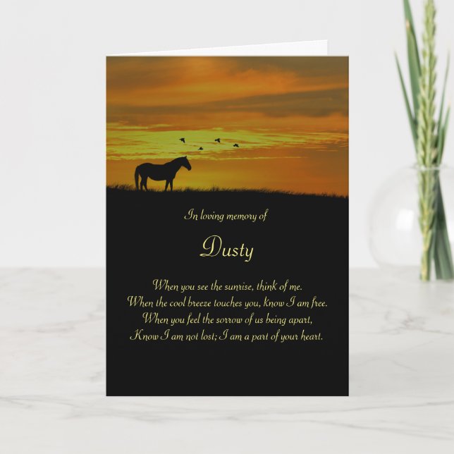 Carte Sympathie pour la mémoire du cheval (Devant)